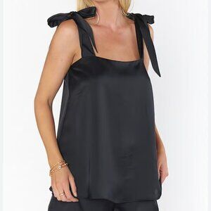 Victoria’s Secret Size Large Nightie Top Black Bows Coquette Sheer Intimates